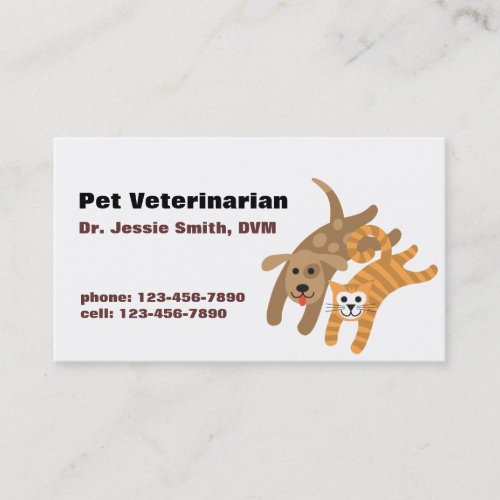 Pet Veterinarian Pet Care Business Card