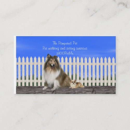 Pet walking and sitting services business card