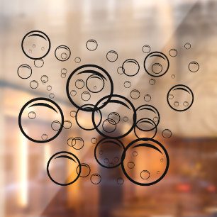 Pet wash Bubbles black color outline Window Cling