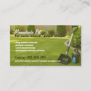 Pet Waste Removal Pooper Scooper Service Business Card