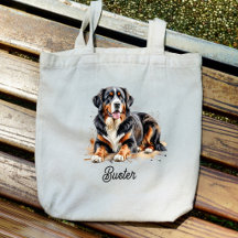 Pet Watercolor Bernese Mountain Brown Personalize
