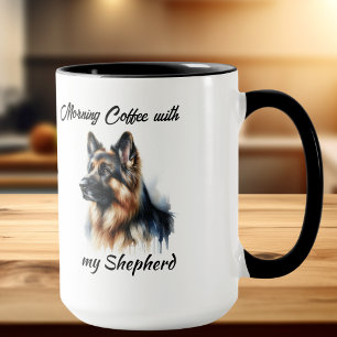 Pet Watercolor German Shepherd Personalize Mug