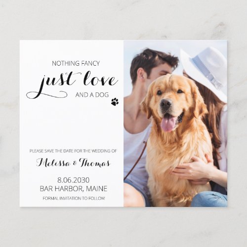Pet Wedding Budget Dog Save The Date Cards