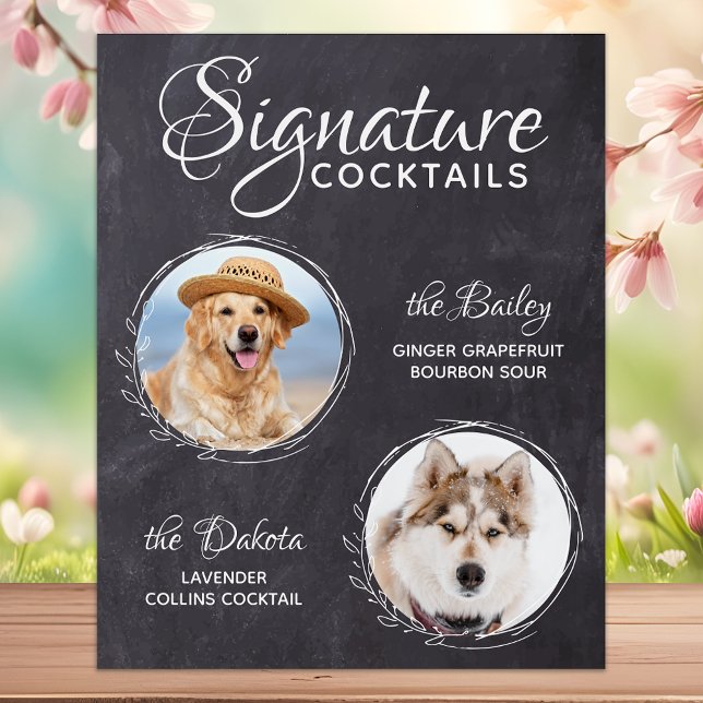 Pet Wedding Dog Bar Drinks Signature Cocktails Foam Board (Creator Uploaded)