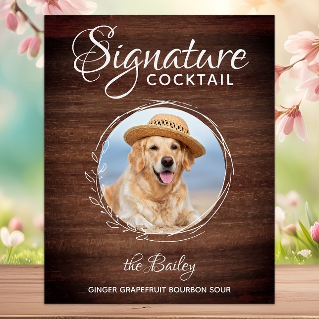 Pet Wedding Dog Bar Signature Cocktail Photo  Foam Board (Creator Uploaded)