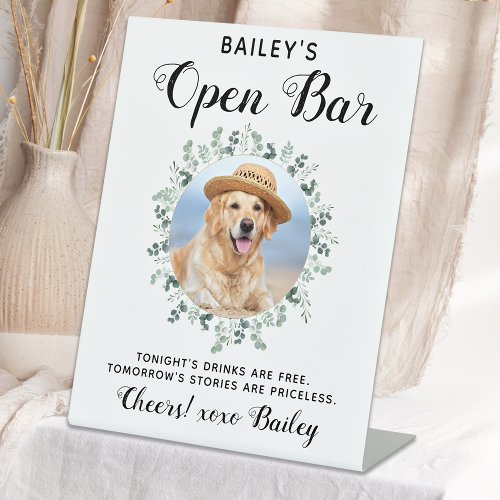Pet Wedding Dog Open Bar Cocktail Drinks Pedestal Sign