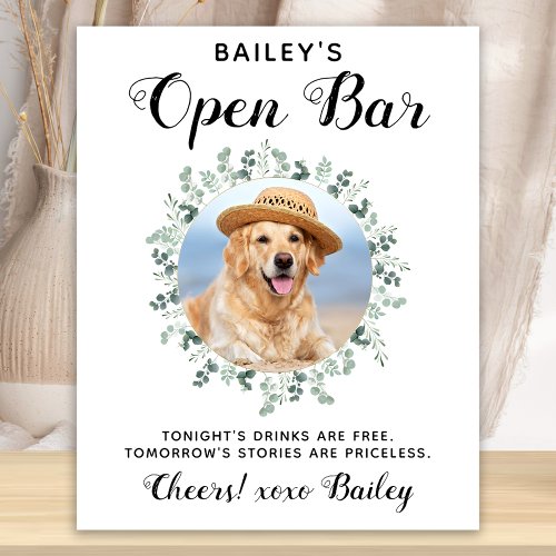 Pet Wedding Dog Open Bar Cocktail Drinks Poster