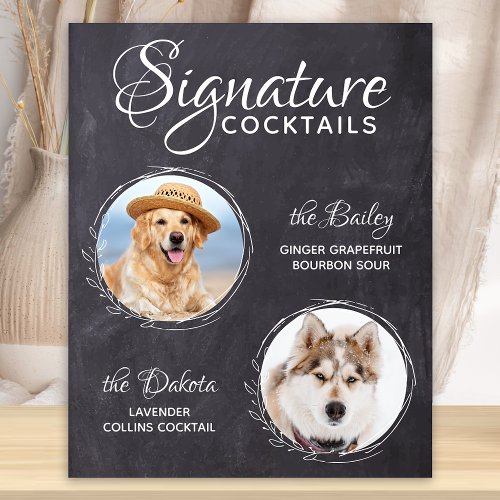 Pet Wedding  Drink Dog Bar Signature Cocktails Poster
