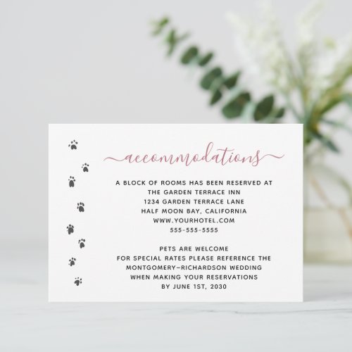 Pet Wedding Humans Getting Married Accommodations Enclosure Card