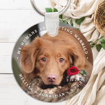 Pet Wedding Personalized Dog Photo Engagement Keychain<br><div class="desc">Celebrate your engagement and give unique dog wedding save the dates with these custom photo, and personalized 'My Humans Are Getting Married" wedding save the date keychain. Customize with your favorite photos, names and date. This custom photo wedding keychain is perfect for engagement party favors, and an alternative to dog...</div>