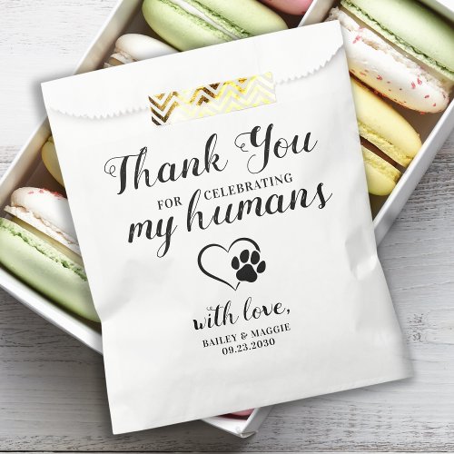 Pet Wedding Personalized Dog Treat Doggie Favor Bag