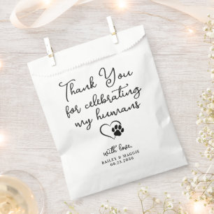 Pet Wedding Personalized Thank You Dog Treats Favor Bag