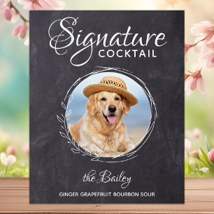 Pet Wedding Photo Dog Bar Signature Cocktail Foam Board