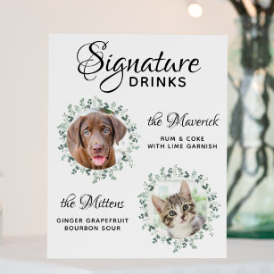 Pet Wedding Signature Drinks Dog Bar 2 Photo Foam Board