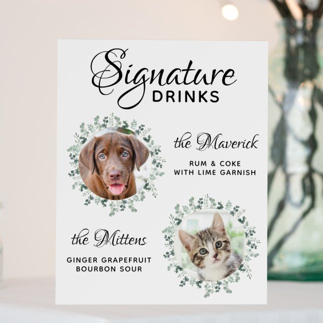 Pet Wedding Signature Drinks Dog Bar 2 Photo Foam Board (Creator Uploaded)