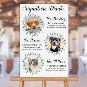 Pet Wedding Signature Drinks Dog Cocktail Bar Foam Board