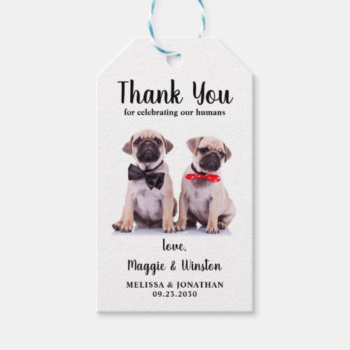 Pet Wedding Thank You Personalized Photo Dog Gift Tags