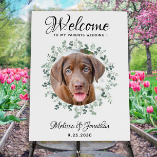 Pet Wedding Welcome Eucalyptus Dog Photo Foam Board