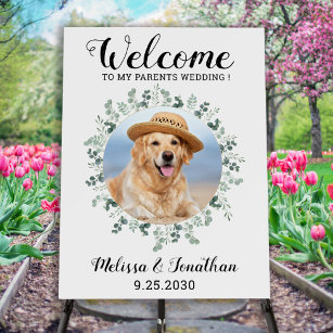 Pet Wedding Welcome Personalized Dog Photo  Foam Board