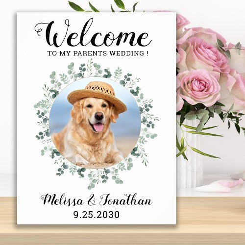 Pet Wedding Welcome Personalized Dog Photo Poster