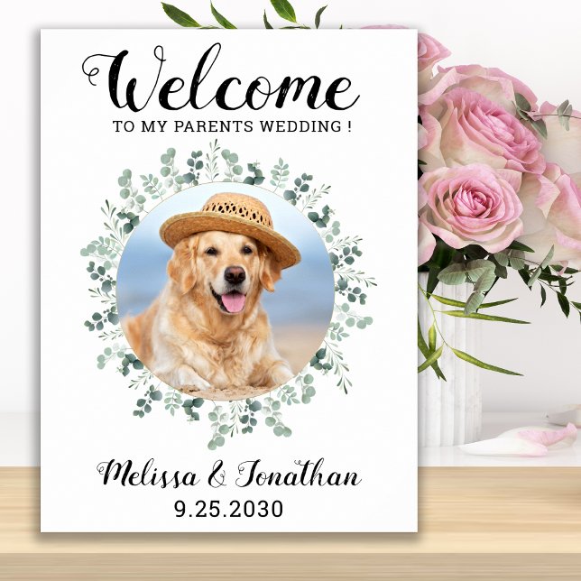 Pet Wedding Welcome Personalized Dog Photo Poster (Creator Uploaded)