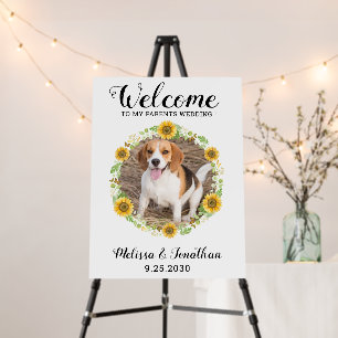 Pet Wedding Welcome Sunflower Custom Dog Photo Foam Board