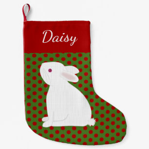 Pet White Rabbit Personalized Christmas Small Christmas Stocking