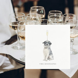 Pet with Champagne Glass Wedding II Napkins