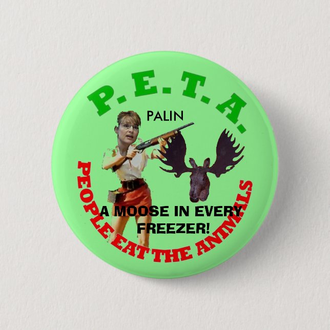 PETA, gray circle, young gun white... - Customized Button (Front)