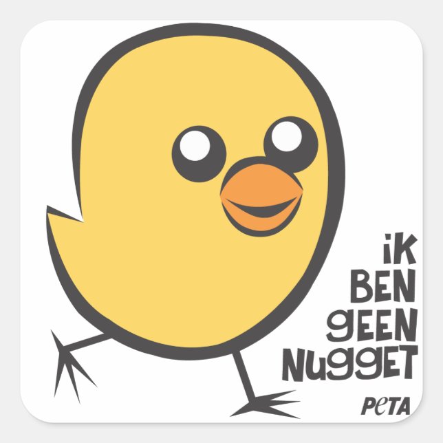 PETA I'm not a nugget sticker (Front)