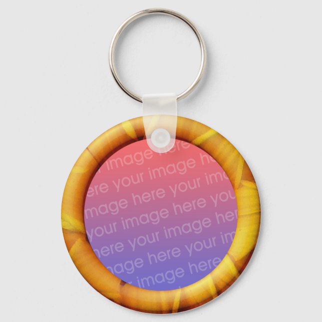 Petal (3d effect frame border) Template Keychain (Front)