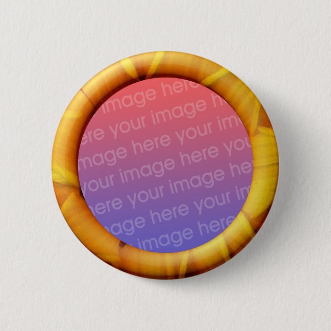 Petal (3d effect frame border) Template Pinback Button (Front)