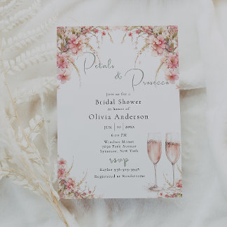 Petal and Prosecco Bridal Shower Invitation