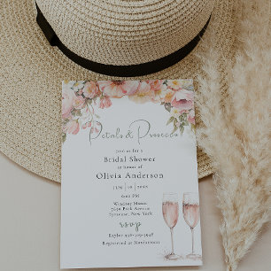 Petal and Prosecco Bridal Shower Invitation
