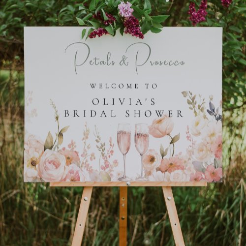 Petal and Prosecco Bridal Shower Welcome Foam Board