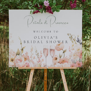 Petal and Prosecco Bridal Shower Welcome Foam Board