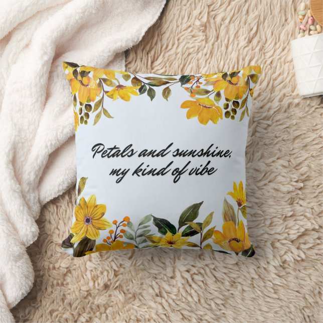 Petal And Sunshine Throw Pillow (Blanket)