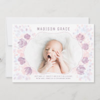 Petal Baby Girl Birth Announcement Photo Card