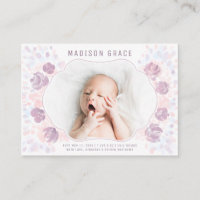 Petal Baby Girl Birth Announcement Photo Mini Card