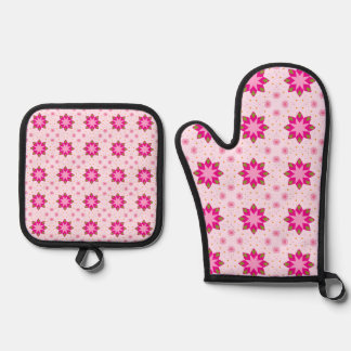 Petal Blossom Confetti pattern Oven Mitt & Pot Holder Set