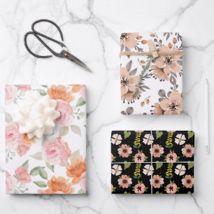 Petal Blush & Bloom 3 Wrapping Paper Sheets