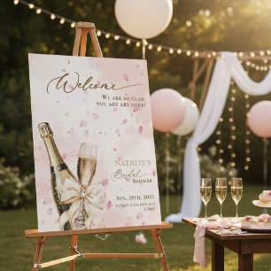 Petal Bubbly Brunch Bridal Shower Welcome Sign