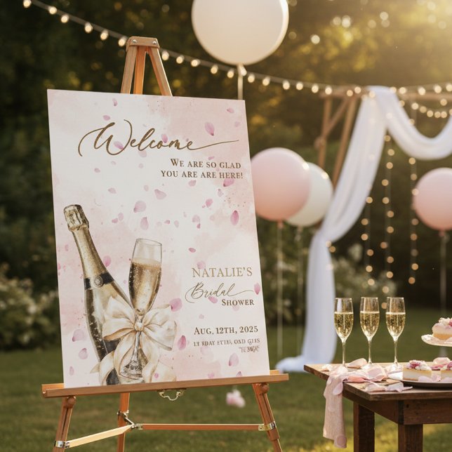 Petal Bubbly Brunch Bridal Shower Welcome Sign (Petal Bubbly Brunch Bridal Shower Welcome Sign)
