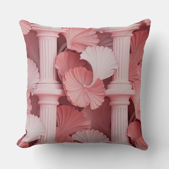 Petal Column Overlap 3D Batik Motif Throw Pillow (Front)