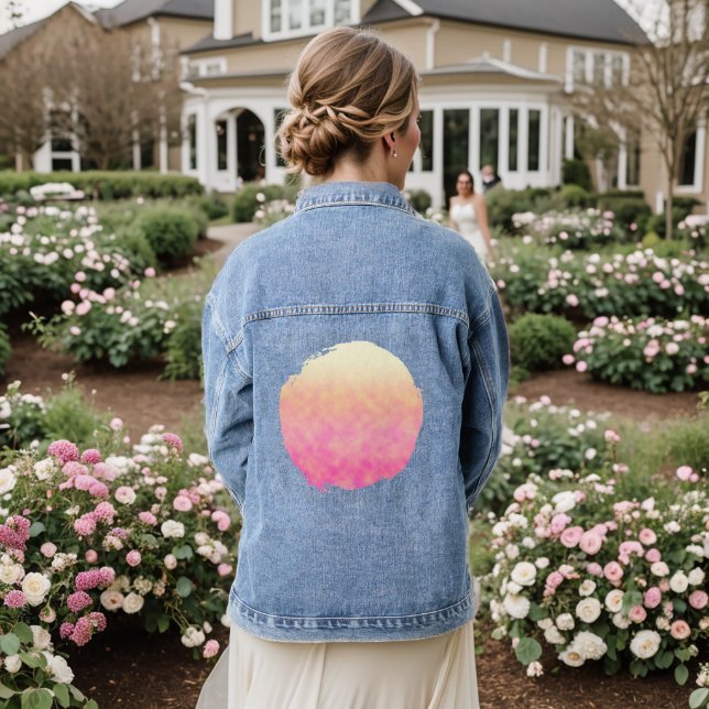 Petal Glow Denim Jacket (Wedding Back)