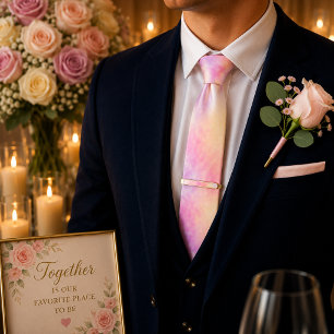 Petal Glow Gold Finish Tie Bar