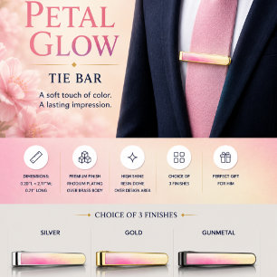 Petal Glow Gold Finish Tie Bar
