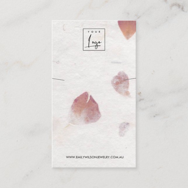PETAL HANDMADE PAPER NECKLACE BRACELET DISPLAY BUSINESS CARD (Front)