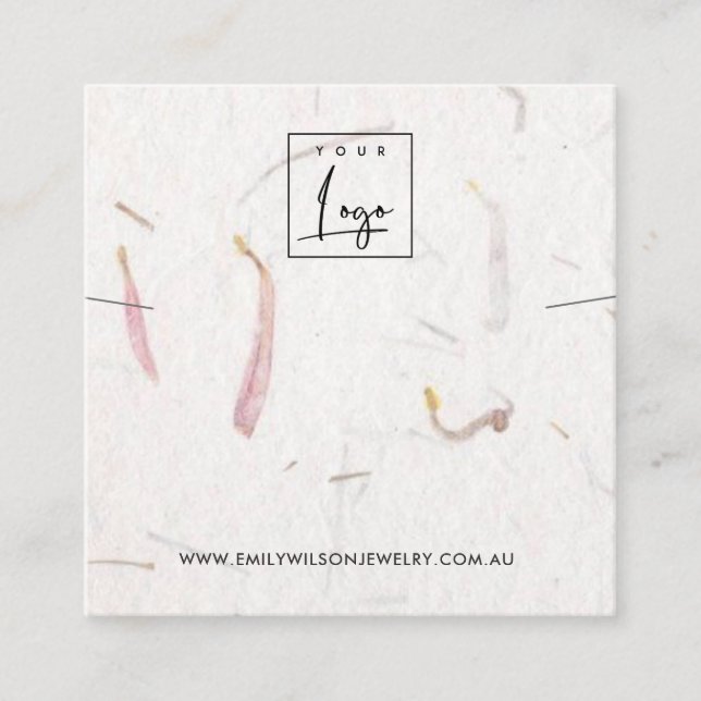 PETAL HANDMADE PAPER NECKLACE BRACELET DISPLAY SQUARE BUSINESS CARD (Front)