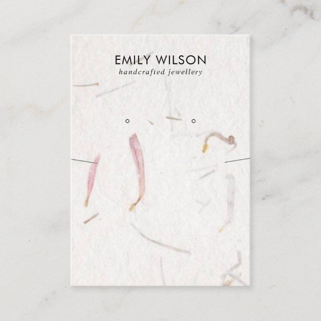 PETAL HANDMADE PAPER NECKLACE EARRING DISPLAY BUSINESS CARD (Front)